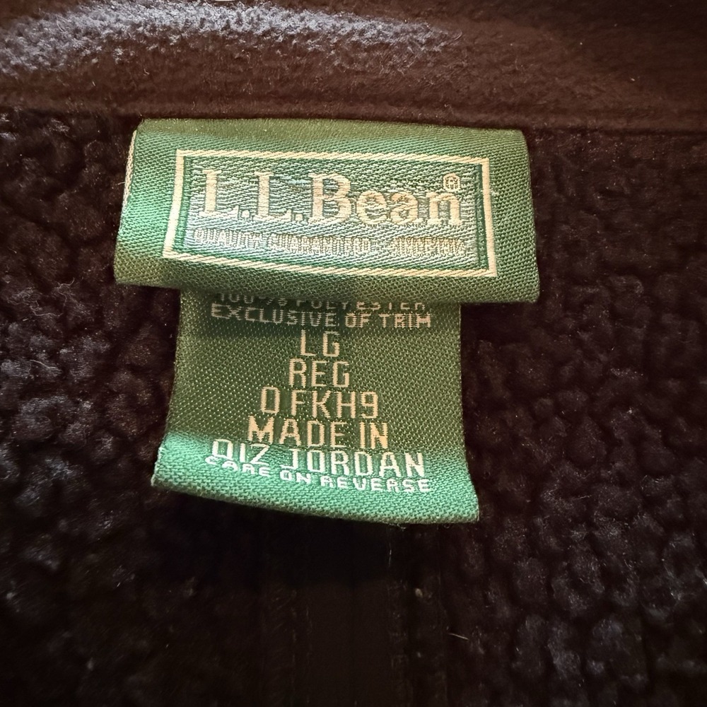 VTG Y2K LL Bean Fleece Jacket Polartec Full Zip Navy Sz L Gorpcore - Picture 5 of 6